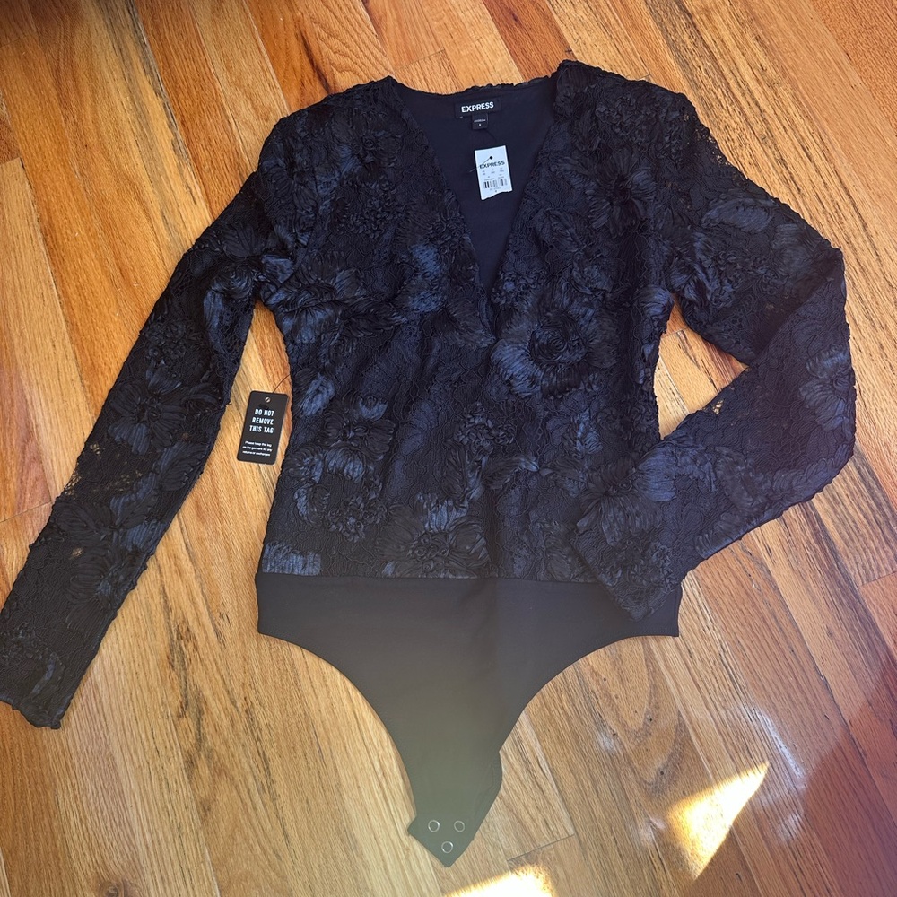 Express Floral Black Bodysuit